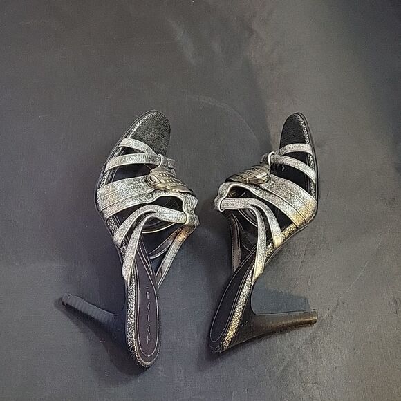 TAHARI SHIRLYN MULTI-STRAP ROUND TOE HIGH HEEL STILETTOS SLIDES PUMP - Picture 7 of 13